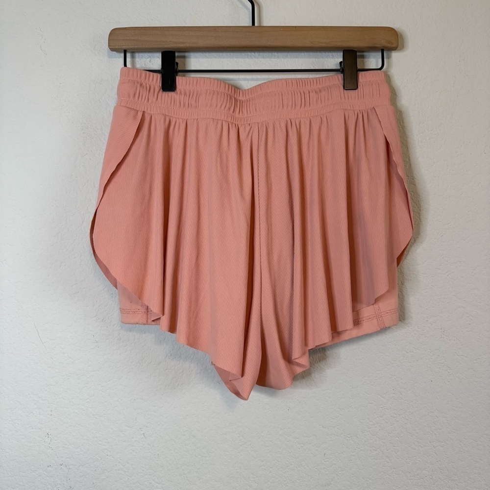Joy Lab Women's Mid Rise Double Layer Run Shorts Peach Orange Pink Size Small - Picture 5 of 7